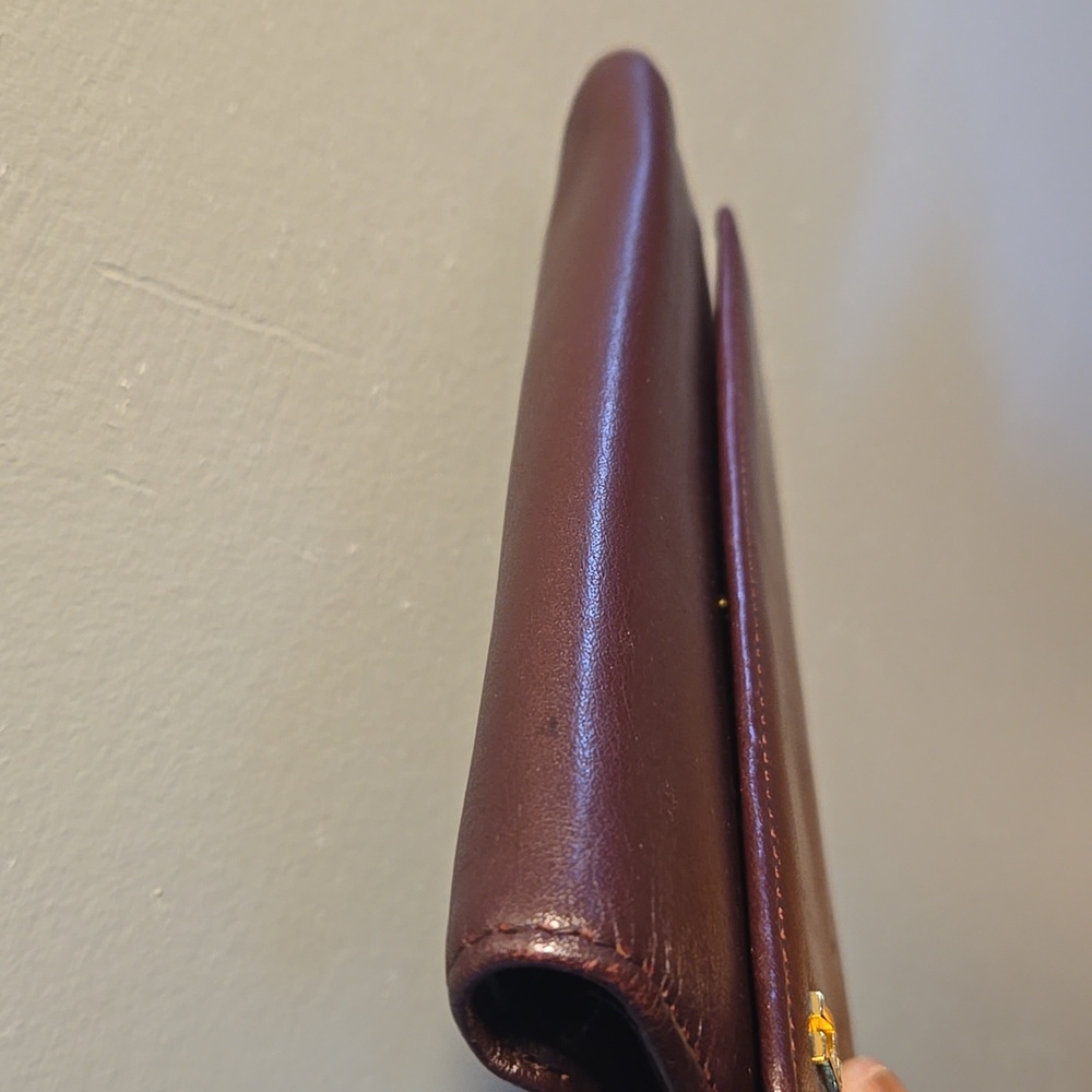 Etienne Aigner Kisslock Leather Wallet Burgundy - Picture 7 of 11